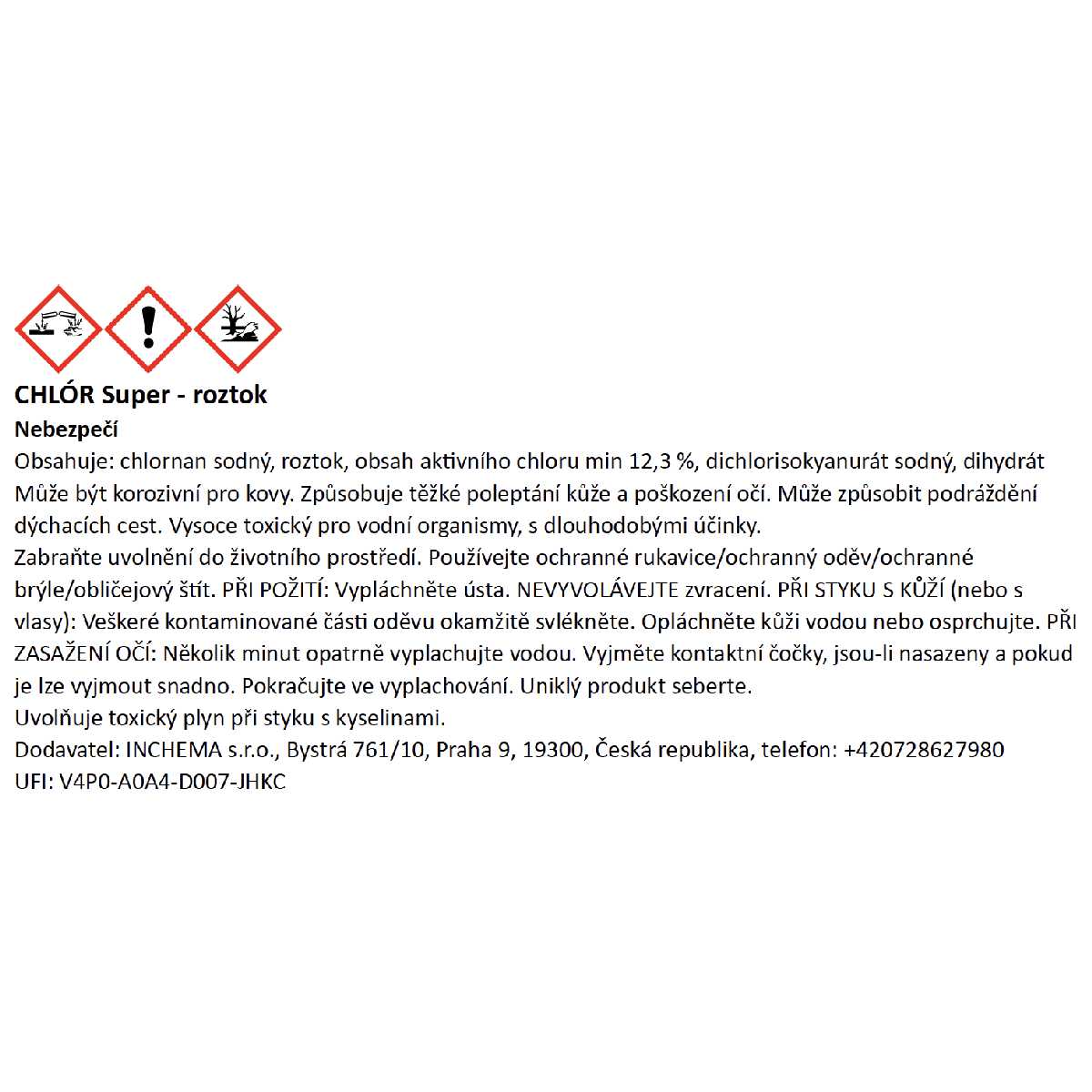 Chlór Super etiketa